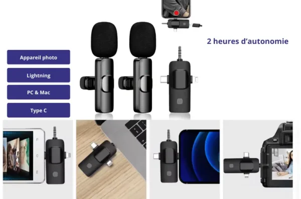 Microphone sans fil 3 en 1